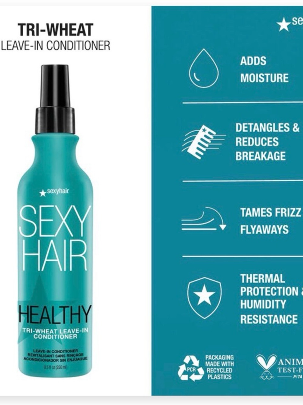 4 Pack Sexy Hair Healthy Tri Wheat Leave In Conditioner 8.5 fl oz - Picture 2 of 2